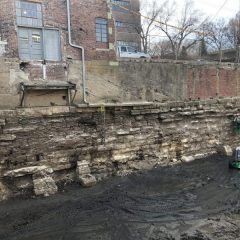South wall of flume