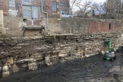 South wall of flume