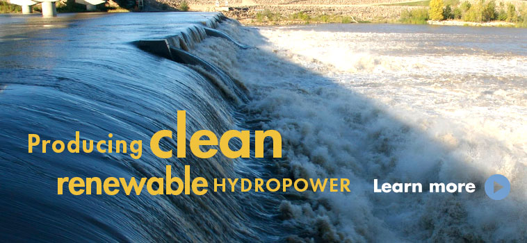 Producing clean renewable hydropower. Learn more.